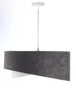 BPS Koncept Pendelleuchte Stoff Dunkelgrau Gold E27 rund Ø 50 cm* Hängelampen|Bürolampen