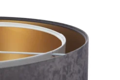 BPS Koncept Pendelleuchte Stoff Dunkelgrau Gold E27 rund Ø 50 cm* Hängelampen|Bürolampen