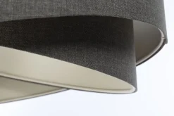 BPS Koncept Pendelleuchte Stoff E27 Ø 45 cm rund Grau Modern INGRAM* Bürolampen|Schlafzimmer Lampen