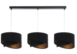 BPS Koncept Pendelleuchte Stoff 3-flammig Stoff Schwarz Gold E27* Hängelampen|Bürolampen