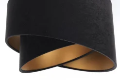 BPS Koncept Pendelleuchte Stoff 3-flammig Stoff Schwarz Gold E27* Hängelampen|Bürolampen