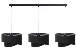 Hot BPS Koncept Pendelleuchte Stoff 3-flammig E27 Schwarz Silber verstellbar