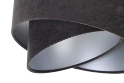 Hot BPS Koncept Pendelleuchte Stoff 3-flammig E27 Schwarz Silber verstellbar