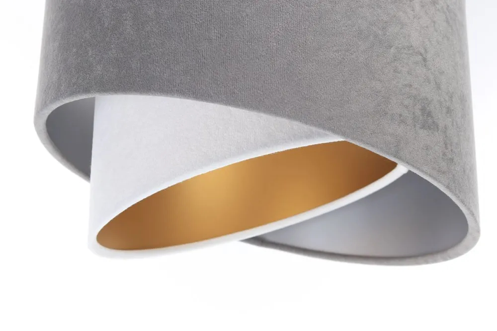 BPS Koncept Pendelleuchte Stoff 3-flammig in Weiß Grau Gold E27 B: 87 cm* Hängelampen|Bürolampen