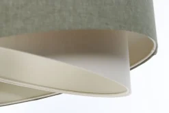 BPS Koncept Pendelleuchte Stoff Grün Creme E27 rund Ø 40 cm Modern* Hängelampen|Bürolampen