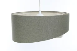 BPS Koncept Pendelleuchte Stoff Grün Creme E27 rund Ø 40 cm Modern* Hängelampen|Bürolampen