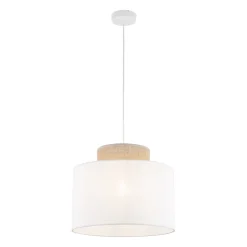 TK Lighting Pendelleuchte Stoff Jute E27 Ø 38 cm H: max. 1,7 m Weiß Natur
