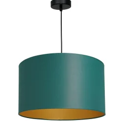 Best Luminex Pendelleuchte Stoff Metall Petrol Gold Ø40 cm gemütlich