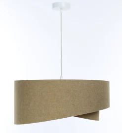 BPS Koncept Pendelleuchte Stoff rund Ø 60 cm Beige Boho verstellbar* Hängelampen|Bürolampen
