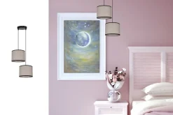 Hot Belis Pendelleuchte Stoff Schwarz Beige E27 L:22 cm 2-flmg