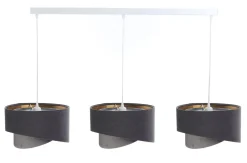 Discount BPS Koncept Pendelleuchte Stoff Velours Optik Modern 3-flammig E27