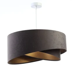 BPS Koncept Pendelleuchte Stoff verstellbar E27 Stoff in Grau Gold* Wohnzimmerlampen|Esszimmer Lampen