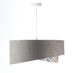 BPS Koncept Pendelleuchte Stoffschirm Ø 50 cm Grau Beige Silber E27* Bürolampen|Schlafzimmer Lampen