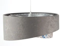 BPS Koncept Pendelleuchte Stoffschirm Ø 50 cm Grau Beige Silber E27* Bürolampen|Schlafzimmer Lampen