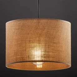 TK Lighting Pendelleuchte Stoffschirm Jute Ø 30 cm E27 Boho Style