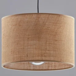 TK Lighting Pendelleuchte Stoffschirm Jute Ø 30 cm E27 Boho Style