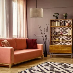 TK Lighting Pendelleuchte Stoffschirm Jute Ø 30 cm E27 Boho Style