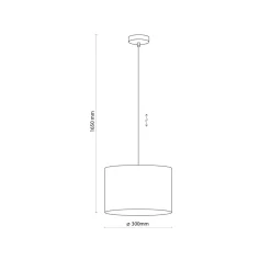 TK Lighting Pendelleuchte Stoffschirm Jute Ø 30 cm E27 Boho Style