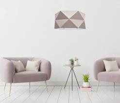 Belis Pendelleuchte Stoffschirm Weiß Braun blendarm E27 L:70* Hängelampen|Bürolampen