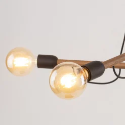 TK Lighting Pendelleuchte verstellbar Holz Metall L: 93 cm 4x E27* Hängelampen|Esszimmer Lampen