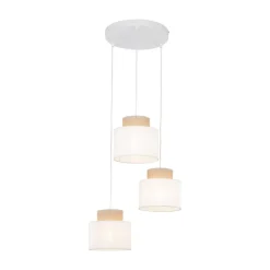 Sale TK Lighting Pendelleuchte verstellbar Stoff Jute H: max. 1,1 m 3x E27