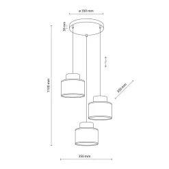 Sale TK Lighting Pendelleuchte verstellbar Stoff Jute H: max. 1,1 m 3x E27