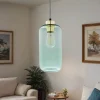 TK Lighting Pendelleuchte verstellbar Grün Gold E27 Ø 13 cm Glasschirm* Glaslampen|Metall Lampen