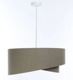 BPS Koncept Pendelleuchte verstellbar Braun E27 rund Ø 50 cm Stoff Modern* Hängelampen|Bürolampen