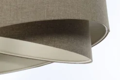 BPS Koncept Pendelleuchte verstellbar Braun E27 rund Ø 50 cm Stoff Modern* Hängelampen|Bürolampen