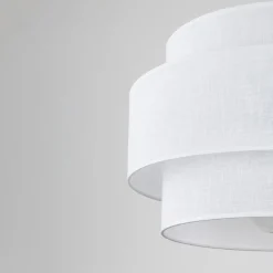 TK Lighting Pendelleuchte Weiß Ø 50 cm H: max. 160 cm Stoff Metall E27* Wohnzimmerlampen|Stofflampen