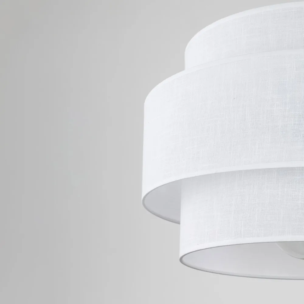 TK Lighting Pendelleuchte Weiß Ø 50 cm H: max. 160 cm Stoff Metall E27* Wohnzimmerlampen|Stofflampen