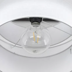 TK Lighting Pendelleuchte Weiß Ø 50 cm H: max. 160 cm Stoff Metall E27* Wohnzimmerlampen|Stofflampen