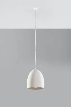 Sollux Pendelleuchte Weiß Ø 30 cm Keramik bemalbar E27 TEVEL* Hängelampen|Keramiklampen