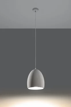 Sollux Pendelleuchte Weiß Ø 30 cm Keramik bemalbar E27 TEVEL* Hängelampen|Keramiklampen