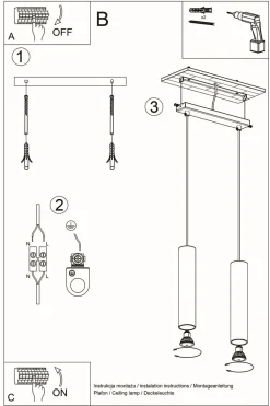 Sollux Pendelleuchte Weiß 2-flammig GU10 höhenverstellbar* Moderne Lampen|Esszimmer Lampen