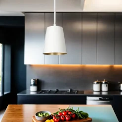 Clearance Emibig Pendelleuchte Weiß Gold Metall Retro flexibel E27