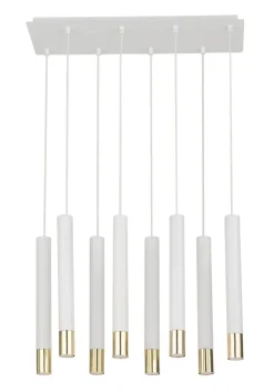 Sigma Pendelleuchte Weiß Gold Modern Metall Esszimmer* Moderne Lampen|Wohnzimmerlampen