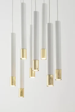 Sigma Pendelleuchte Weiß Gold Modern Metall Esszimmer* Moderne Lampen|Wohnzimmerlampen
