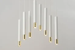 Sigma Pendelleuchte Weiß Gold Modern Metall Esszimmer* Moderne Lampen|Wohnzimmerlampen