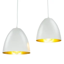 Easylight Pendelleuchte Weiß Gold verstellbar E27 2-flammig* Hängelampen|Esszimmer Lampen