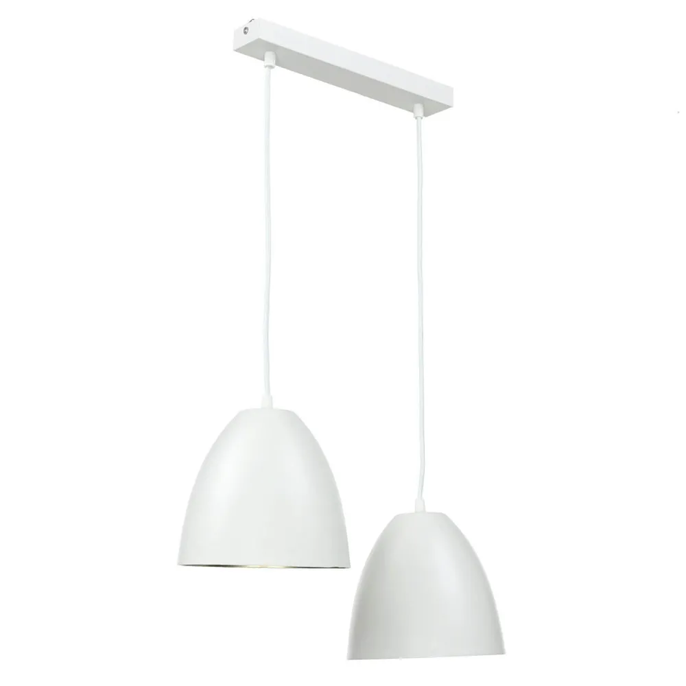 Easylight Pendelleuchte Weiß Gold verstellbar E27 2-flammig* Hängelampen|Esszimmer Lampen