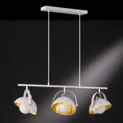 WOFI Pendelleuchte Weiß Gold verstellbar Esstisch* Hängelampen|Esszimmer Lampen