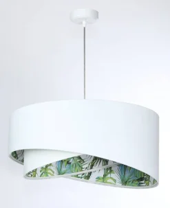BPS Koncept Pendelleuchte Weiß Grün Tropical Ø 50 cm E27 verstellbar* Hängelampen|Bürolampen