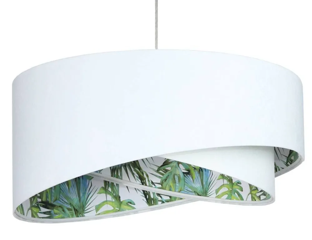 BPS Koncept Pendelleuchte Weiß Grün Tropical Ø 50 cm E27 verstellbar* Hängelampen|Bürolampen