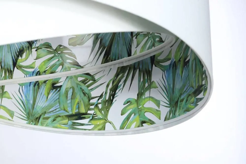 BPS Koncept Pendelleuchte Weiß Grün Tropical Ø 50 cm E27 verstellbar* Hängelampen|Bürolampen