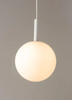 Best Sigma Pendelleuchte Weiß Kugel Metall Glas blendarm Ø14 cm G9