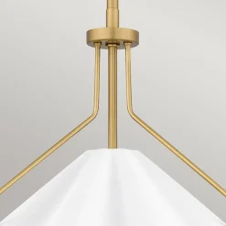 Elstead Pendelleuchte Weiß Messing antik H: max. 130,9 cm Metall E27* Hängelampen|Wohnzimmerlampen