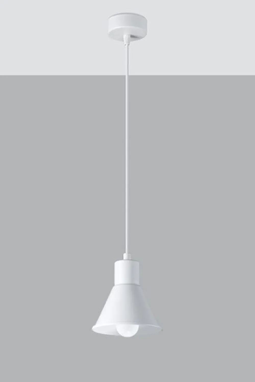 Sollux Pendelleuchte Weiß Metall Retro Ø 14 cm schlicht E27* Hängelampen|Wohnzimmerlampen