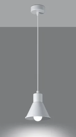 Sollux Pendelleuchte Weiß Metall Retro Ø 14 cm schlicht E27* Hängelampen|Wohnzimmerlampen