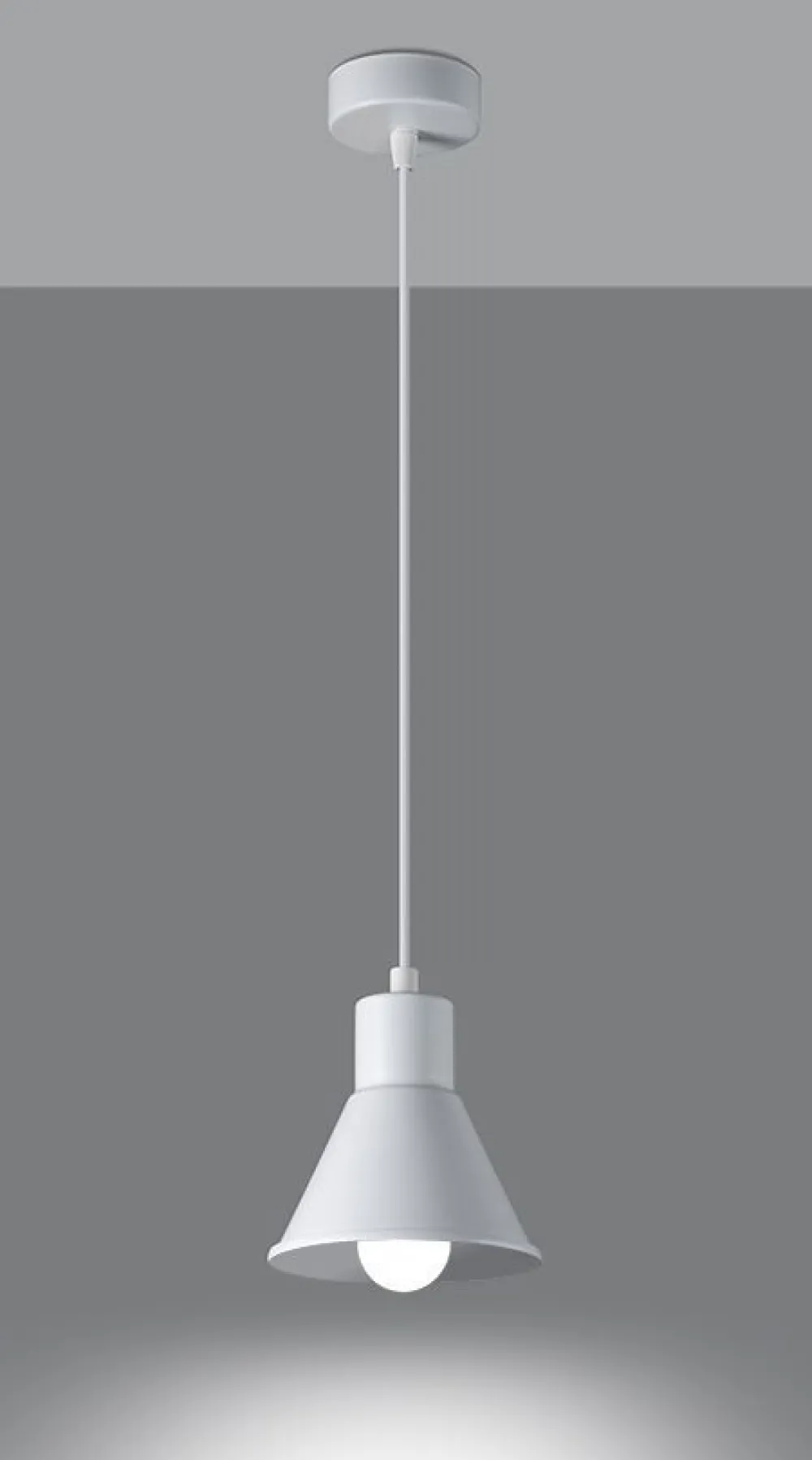 Sollux Pendelleuchte Weiß Metall Retro Ø 14 cm schlicht E27* Hängelampen|Wohnzimmerlampen